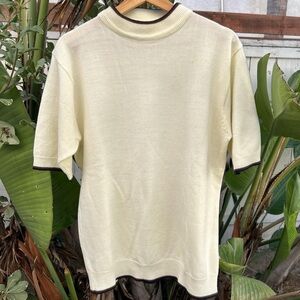 Vintage 1990s Newport Mock Neck Knit Cream M Korea